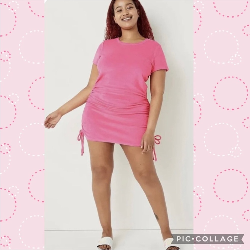 VS Pink Ruched Terry Dress